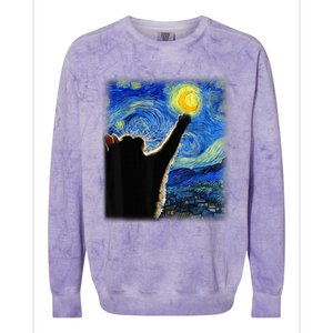 Starry Night Cat, Van Gogh Cat, Cat Lover, Cat Mom, Cat Dad Colorblast Crewneck Sweatshirt