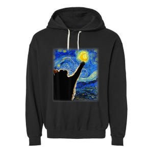 Starry Night Cat, Van Gogh Cat, Cat Lover, Cat Mom, Cat Dad Garment-Dyed Fleece Hoodie