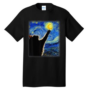 Starry Night Cat, Van Gogh Cat, Cat Lover, Cat Mom, Cat Dad Tall T-Shirt