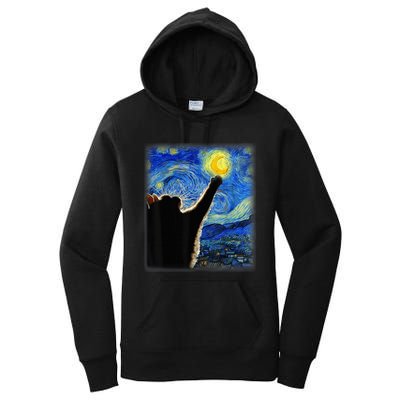 Starry Night Cat, Van Gogh Cat, Cat Lover, Cat Mom, Cat Dad Women's Pullover Hoodie