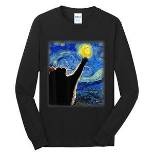 Starry Night Cat, Van Gogh Cat, Cat Lover, Cat Mom, Cat Dad Tall Long Sleeve T-Shirt