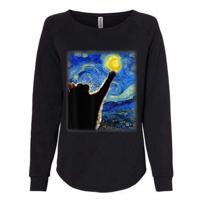 Starry Night Cat, Van Gogh Cat, Cat Lover, Cat Mom, Cat Dad Womens California Wash Sweatshirt