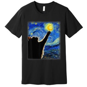 Starry Night Cat, Van Gogh Cat, Cat Lover, Cat Mom, Cat Dad Premium T-Shirt