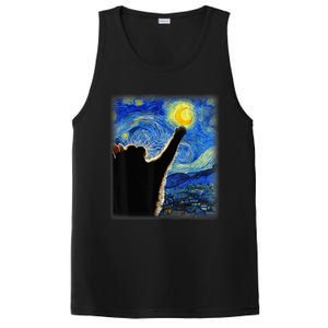 Starry Night Cat, Van Gogh Cat, Cat Lover, Cat Mom, Cat Dad PosiCharge Competitor Tank