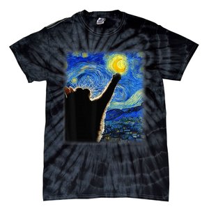 Starry Night Cat, Van Gogh Cat, Cat Lover, Cat Mom, Cat Dad Tie-Dye T-Shirt