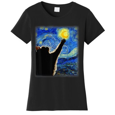 Starry Night Cat, Van Gogh Cat, Cat Lover, Cat Mom, Cat Dad Women's T-Shirt