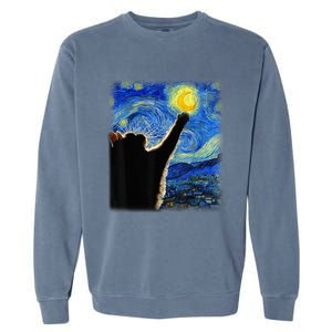 Starry Night Cat, Van Gogh Cat, Cat Lover, Cat Mom, Cat Dad Garment-Dyed Sweatshirt