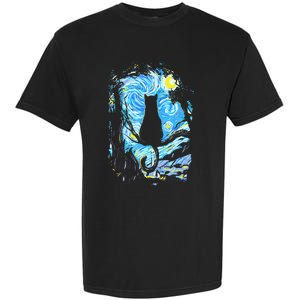 Starry Night Cat Van Gogh Cat Garment-Dyed Heavyweight T-Shirt