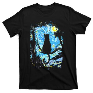 Starry Night Cat Van Gogh Cat T-Shirt