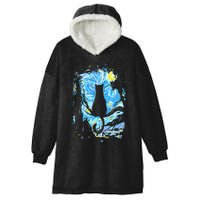 Starry Night Cat Van Gogh Cat Hooded Wearable Blanket