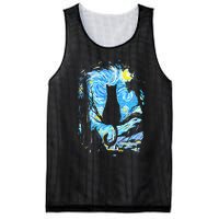 Starry Night Cat Van Gogh Cat Mesh Reversible Basketball Jersey Tank