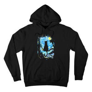 Starry Night Cat Van Gogh Cat Tall Hoodie