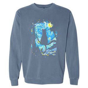 Starry Night Cat Van Gogh Cat Garment-Dyed Sweatshirt