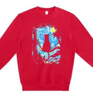 Starry Night Cat Van Gogh Cat Premium Crewneck Sweatshirt