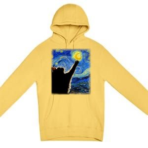 Starry Night Cat Van Gogh Cat Cat Lover Cat Mom Cat Dad Gift Premium Pullover Hoodie