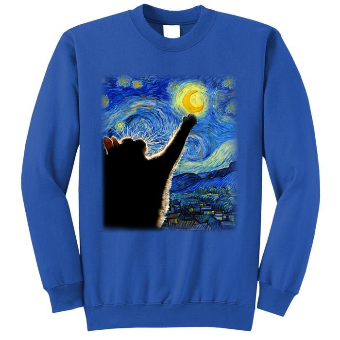 Starry Night Cat Van Gogh Cat Cat Lover Cat Mom Cat Dad Gift Sweatshirt