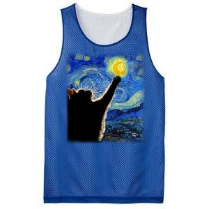 Starry Night Cat Van Gogh Cat Cat Lover Cat Mom Cat Dad Gift Mesh Reversible Basketball Jersey Tank