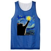 Starry Night Cat Van Gogh Cat Cat Lover Cat Mom Cat Dad Gift Mesh Reversible Basketball Jersey Tank