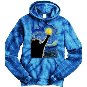 Starry Night Cat Van Gogh Cat Cat Lover Cat Mom Cat Dad Gift Tie Dye Hoodie