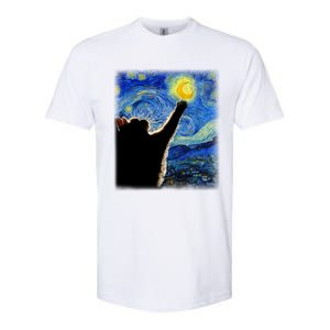 Starry Night Cat Van Gogh Cat Cat Lover Cat Mom Cat Dad Gift Softstyle CVC T-Shirt