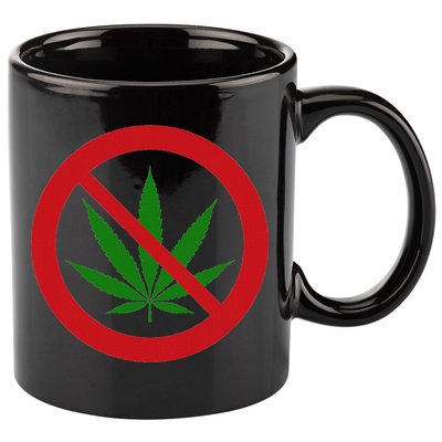 Say No Cannabis Anti Marijuana Design Retro Anti Weed 11oz C Handle Ceramic Mug