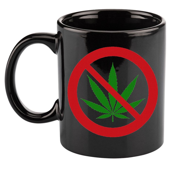 Say No Cannabis Anti Marijuana Design Retro Anti Weed 11oz C Handle Ceramic Mug