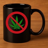Say No Cannabis Anti Marijuana Design Retro Anti Weed 11oz C Handle Ceramic Mug