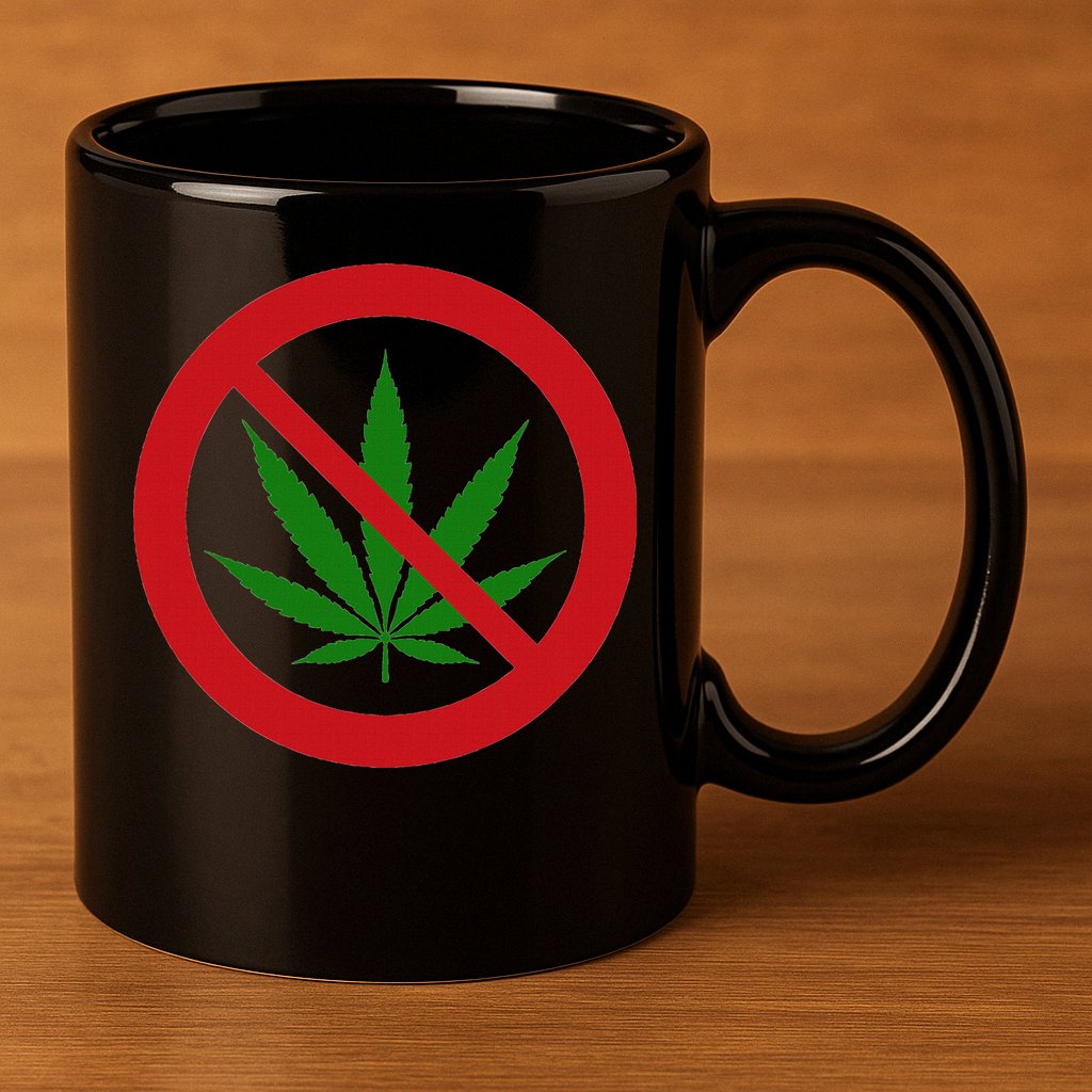 Say No Cannabis Anti Marijuana Design Retro Anti Weed 11oz C Handle Ceramic Mug