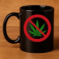 Say No Cannabis Anti Marijuana Design Retro Anti Weed 11oz C Handle Ceramic Mug
