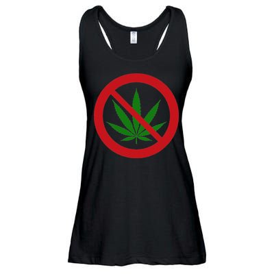 Say No Cannabis Anti Marijuana Design Retro Anti Weed Ladies Essential Flowy Tank