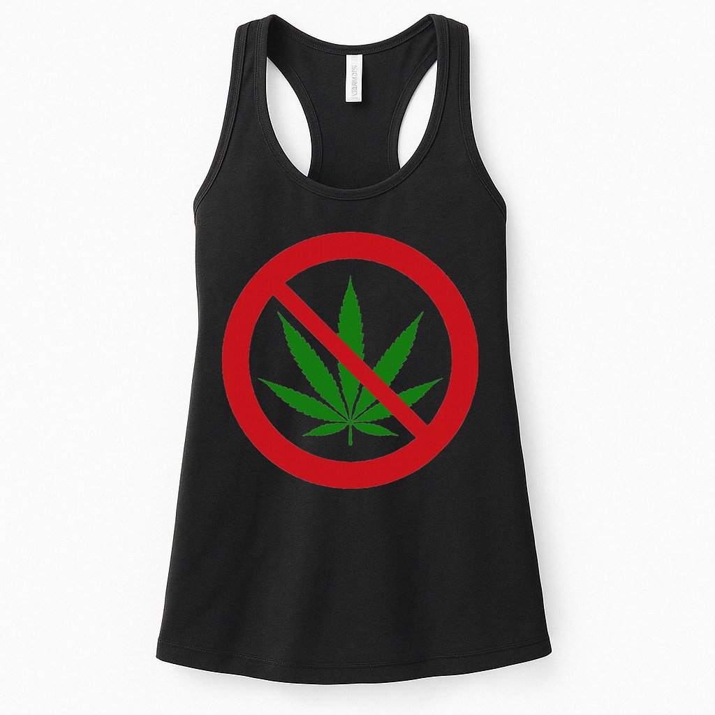Say No Cannabis Anti Marijuana Design Retro Anti Weed Womens Tank Top