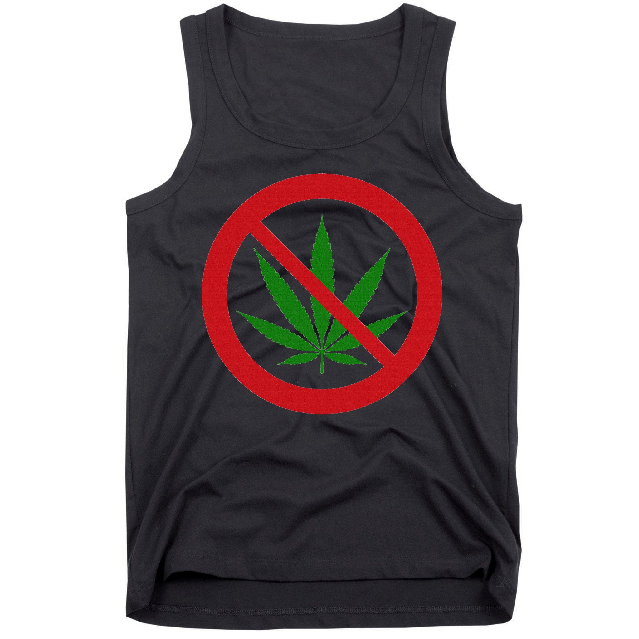 Say No Cannabis Anti Marijuana Design Retro Anti Weed Tank Top