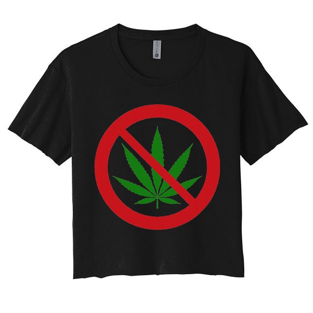 Say No Cannabis Anti Marijuana Design Retro Anti Weed Crop Top