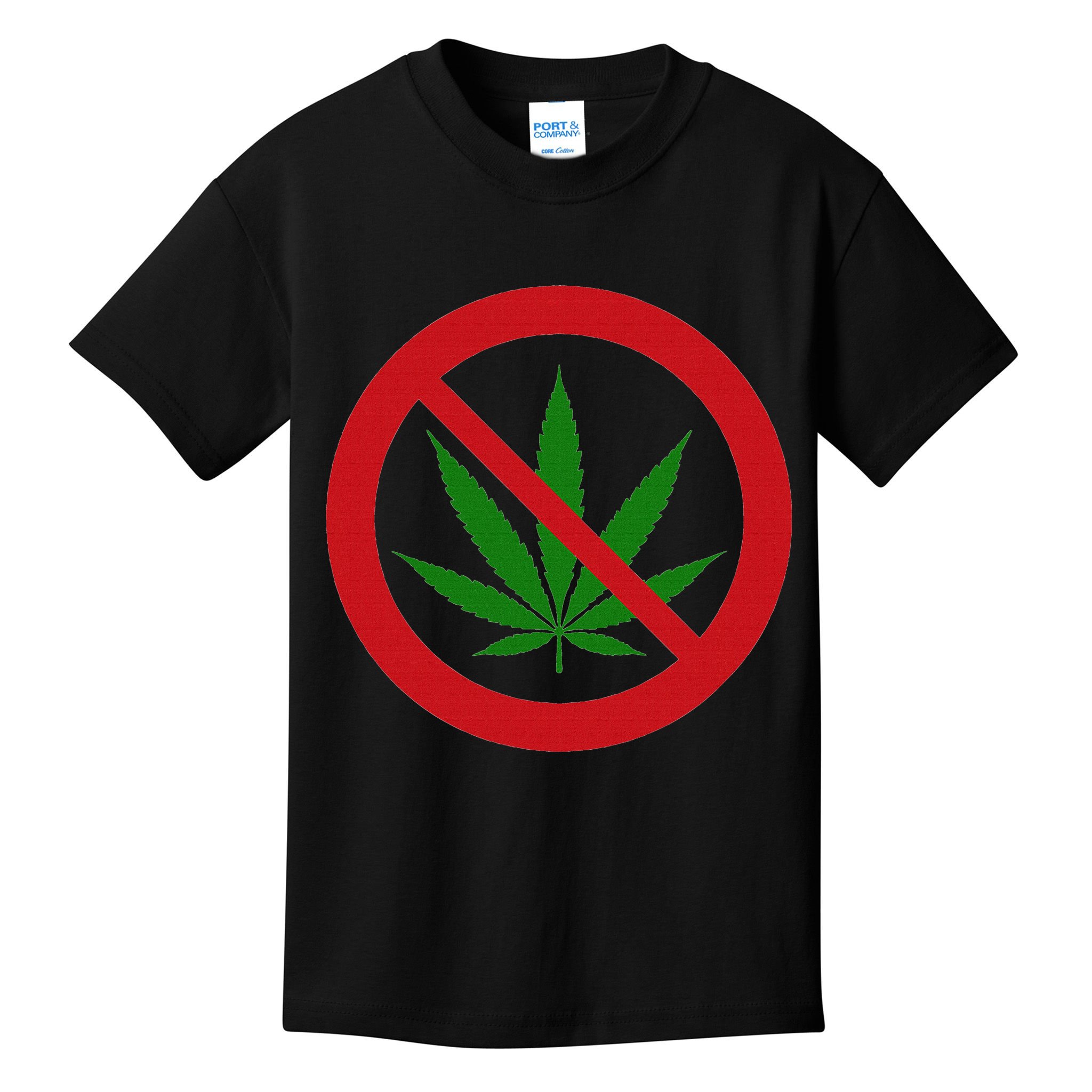 Say No Cannabis Anti Marijuana Design Retro Anti Weed Kids T-Shirt