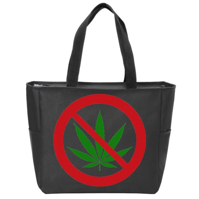 Say No Cannabis Anti Marijuana Design Retro Anti Weed Zip Tote Bag
