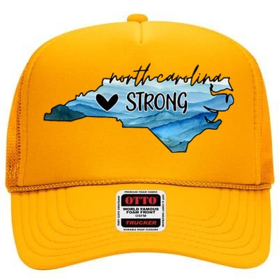 Support North Carolina Stay Western Strong Nc State High Crown Mesh Back Trucker Hat