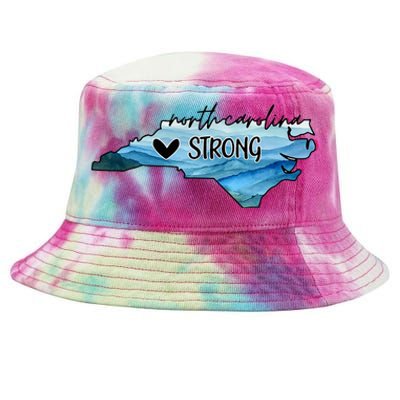 Support North Carolina Stay Western Strong Nc State Tie-Dyed Bucket Hat