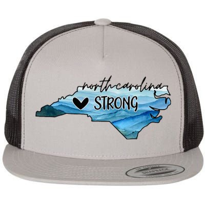 Support North Carolina Stay Western Strong Nc State Flat Bill Trucker Hat