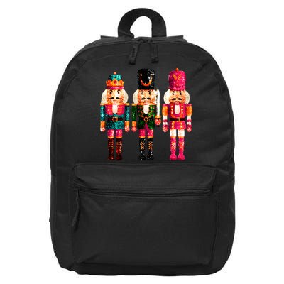 Sequin Nutcracker Christmas Xmas 16 in Basic Backpack