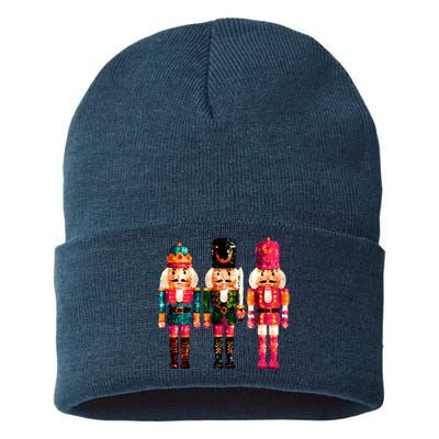 Sequin Nutcracker Christmas Xmas Sustainable Knit Beanie