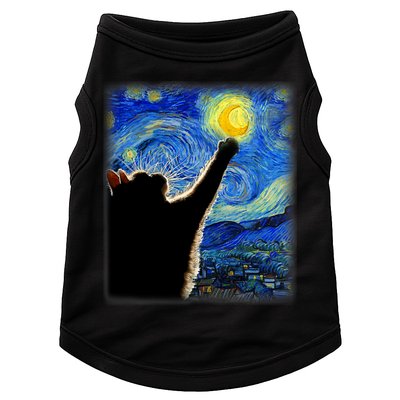 Starry Night Cat, Van Gogh Cat, Cat Lover, Cat Mom, Cat Dad Doggie Tank