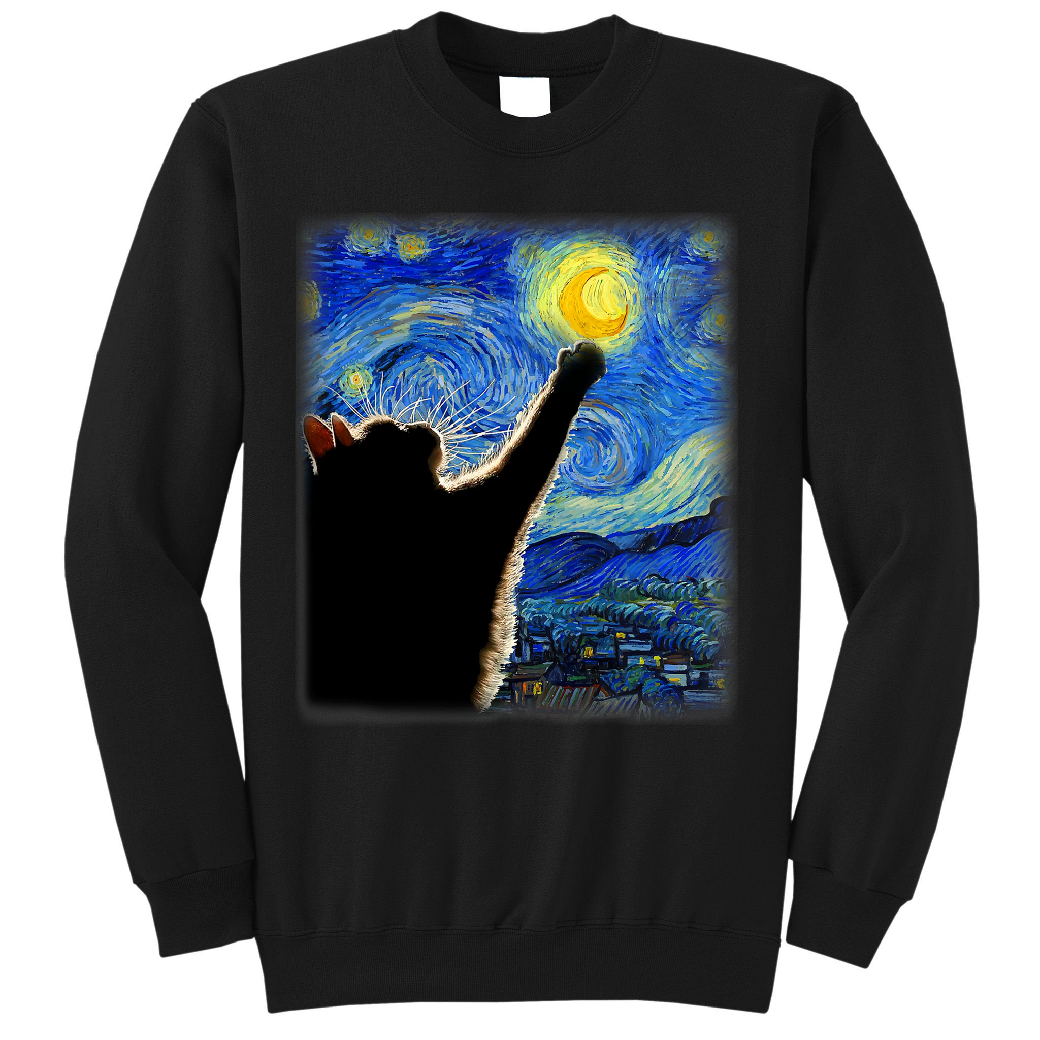 Starry Night Cat, Van Gogh Cat, Cat Lover, Cat Mom, Cat Dad Sweatshirt