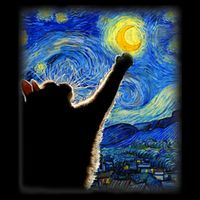 Starry Night Cat, Van Gogh Cat, Cat Lover, Cat Mom, Cat Dad Tall T-Shirt
