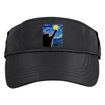 Starry Night Cat, Van Gogh Cat, Cat Lover, Cat Mom, Cat Dad Adult Drive Performance Visor