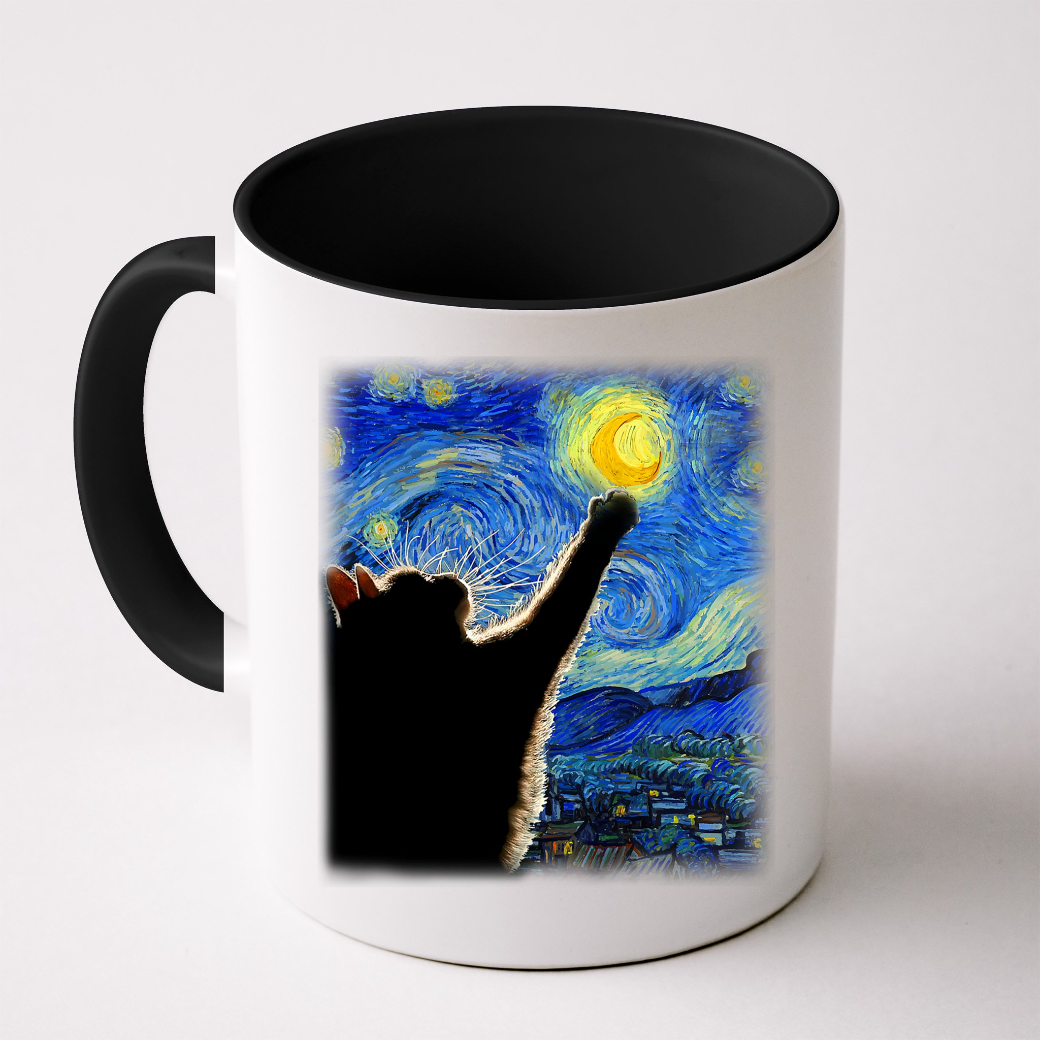 Starry Night Cat, Van Gogh Cat, Cat Lover, Cat Mom, Cat Dad Mug