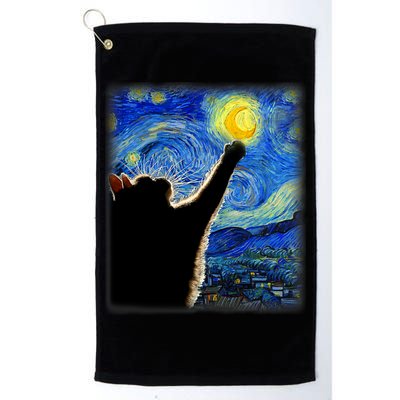 Starry Night Cat, Van Gogh Cat, Cat Lover, Cat Mom, Cat Dad Golf Towel