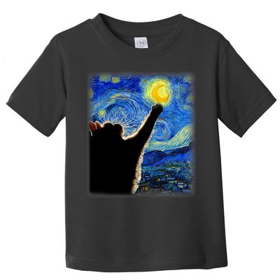Starry Night Cat, Van Gogh Cat, Cat Lover, Cat Mom, Cat Dad Toddler T-Shirt