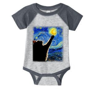 Starry Night Cat, Van Gogh Cat, Cat Lover, Cat Mom, Cat Dad Infant Baby Jersey Bodysuit