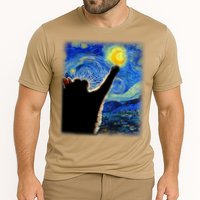 Starry Night Cat, Van Gogh Cat, Cat Lover, Cat Mom, Cat Dad Cooling Performance Crew T-Shirt