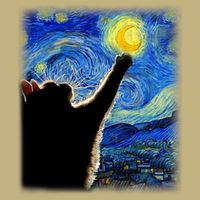 Starry Night Cat, Van Gogh Cat, Cat Lover, Cat Mom, Cat Dad Cooling Performance Crew T-Shirt